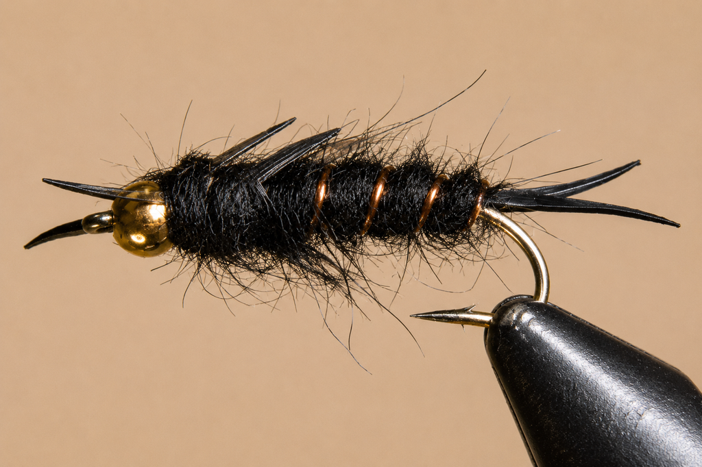 BH Kaufmann Stone | Color: Black Brown Golden | Size: 4 6 8 10 12 14 16 - 3 Pack - Artificial Fishing Flies