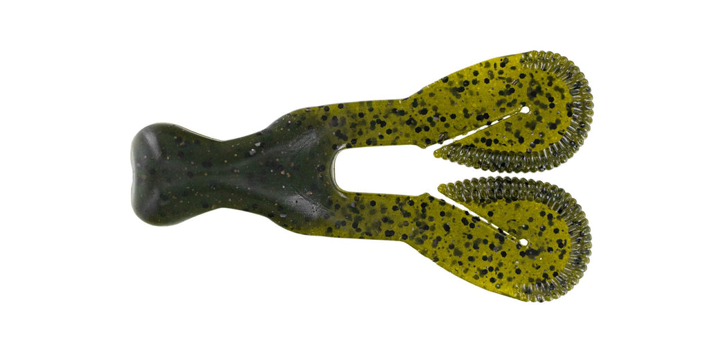 Big Bite Baits Scentsation Ramtail 3.5’’, Scented Jig Trailer 9 Colors | Color: Green Pumpkin Scupper Purple Bully
