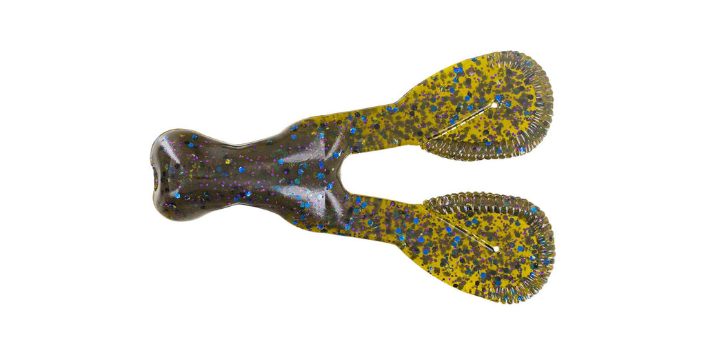 Big Bite Baits Scentsation Ramtail 3.5’’, Scented Jig Trailer 9 Colors | Color: Green Pumpkin Scupper Purple Bully