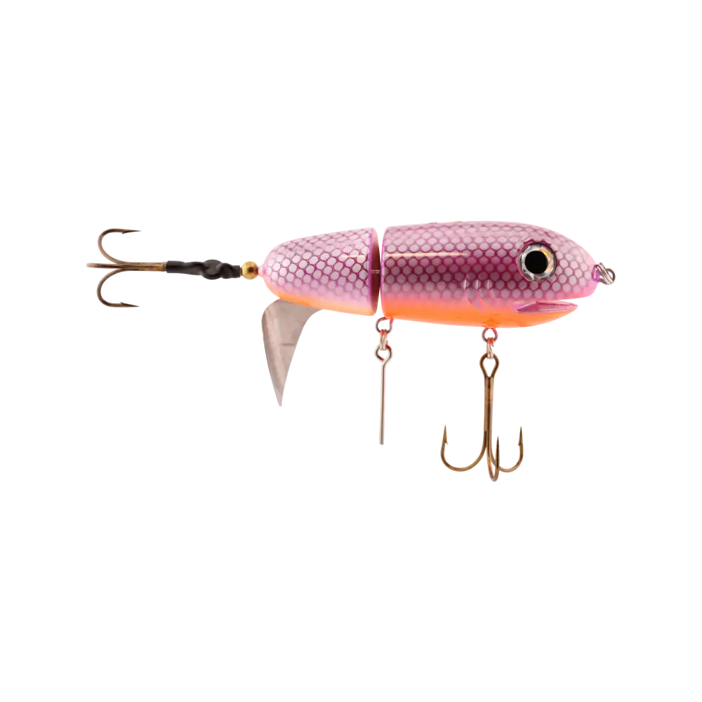 BigMakk 8’’ Trophy Topwater Lure – No Roll Keel + Counterclockwise Tail Prop | EBS Sound | Color: Heat Seeker Disco