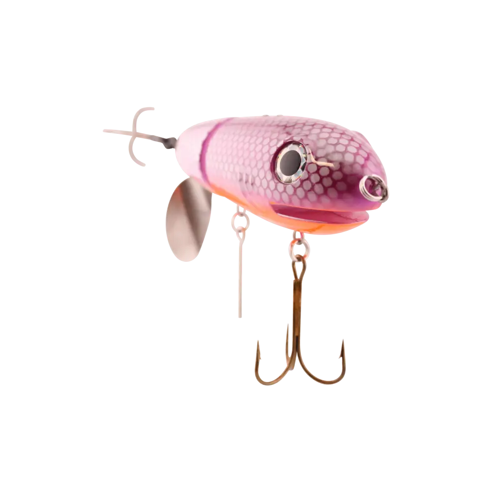 BigMakk 8’’ Trophy Topwater Lure – No Roll Keel + Counterclockwise Tail Prop | EBS Sound | Color: Heat Seeker Disco