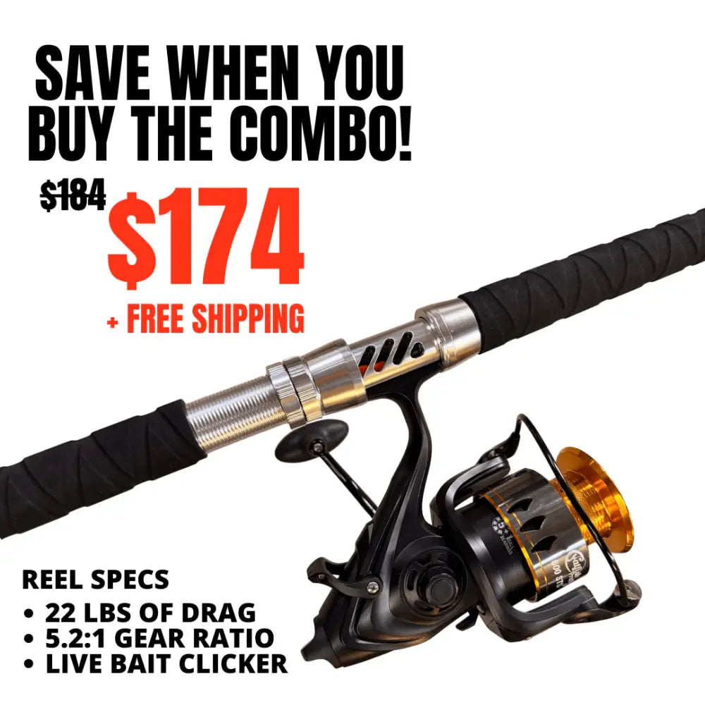 Black Dragon Fire Spinning Glow Rod | Action: Medium Medium-Heavy Heavy - Catfish