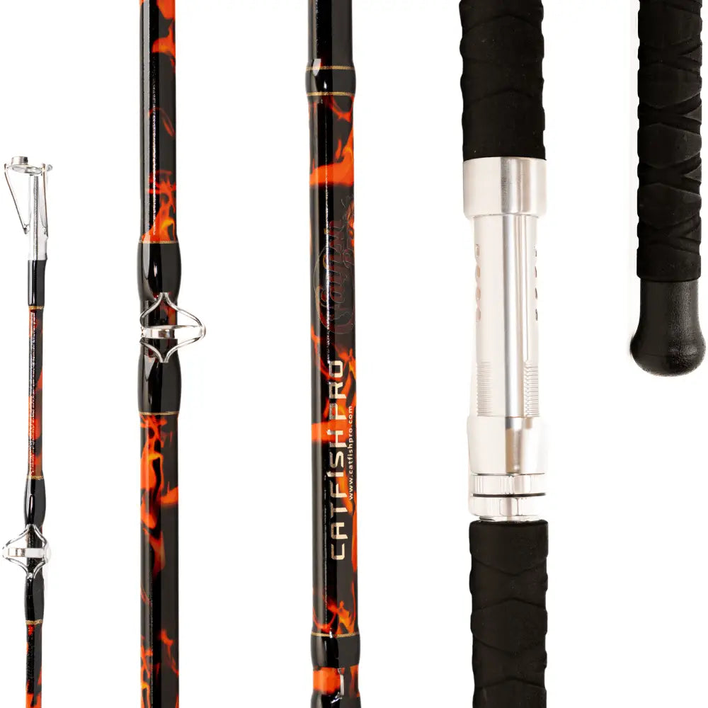Black Dragon Fire Spinning Glow Rod | Action: Medium Medium-Heavy Heavy - Catfish