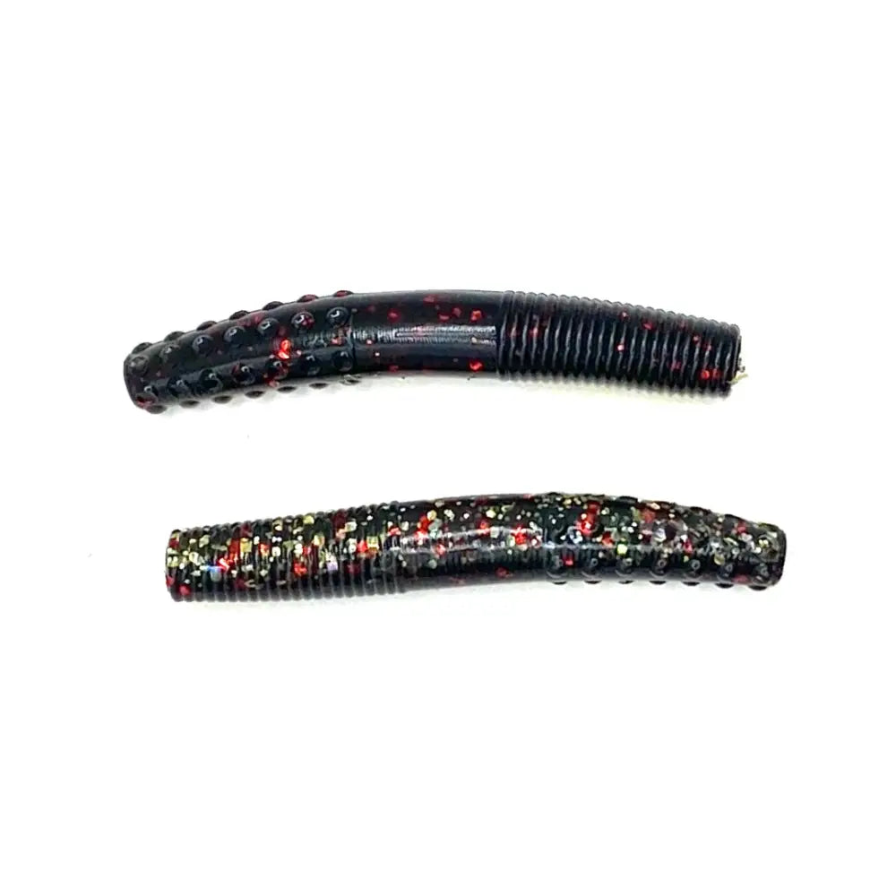 BoDa Ned 2.7’’ Rig Bait – 10-Pack | Hendrix Fishing Co. | Color(s): Red Glitz Green Pumpkin White PB&J Rusty Heat Midas