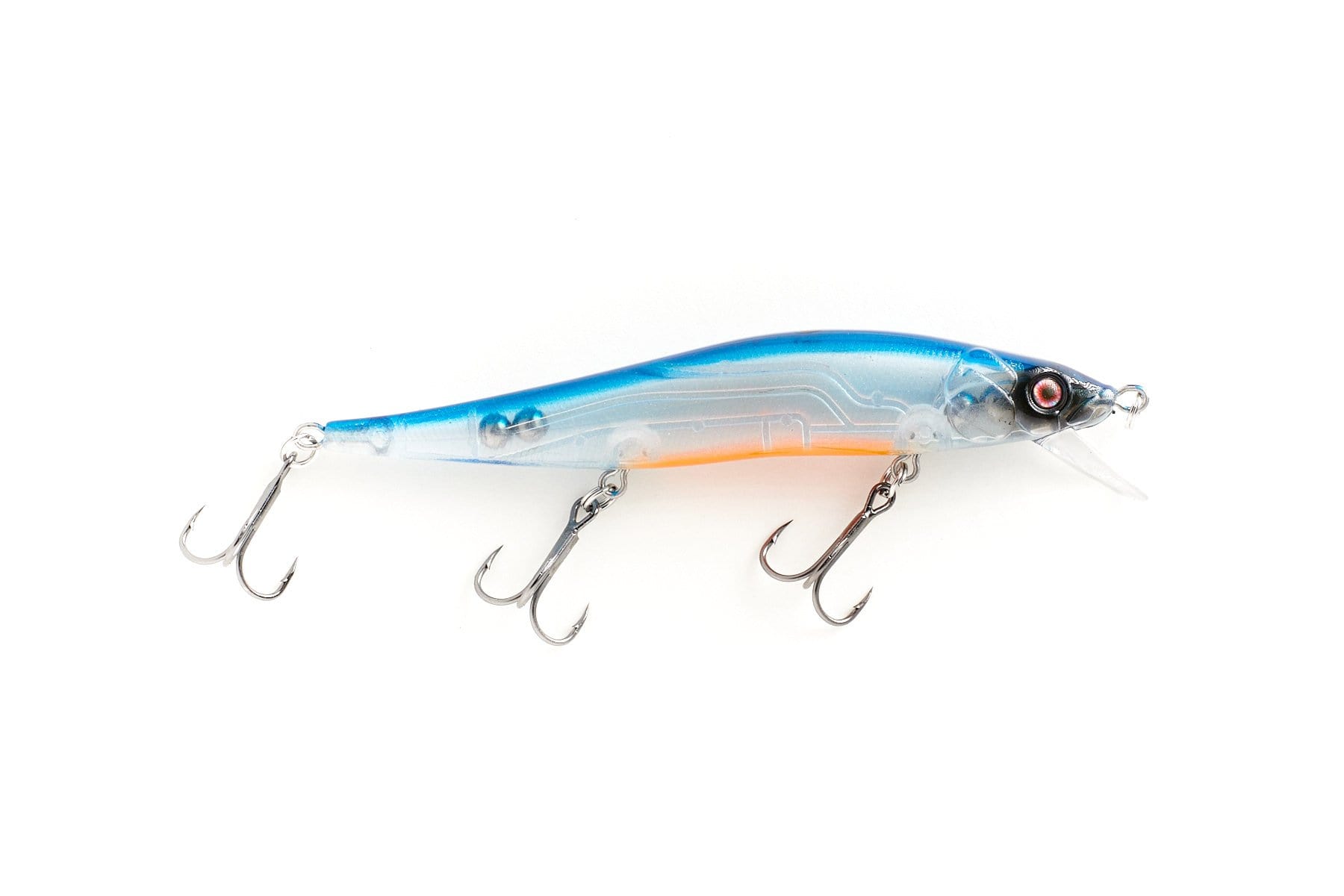 Bruiser Baits Banger 110 Jerkbait, 110mm 1/2 oz 3 Mustad Trebles | Color: Clown Pro Blue Sexy Shad Chrome Black Back