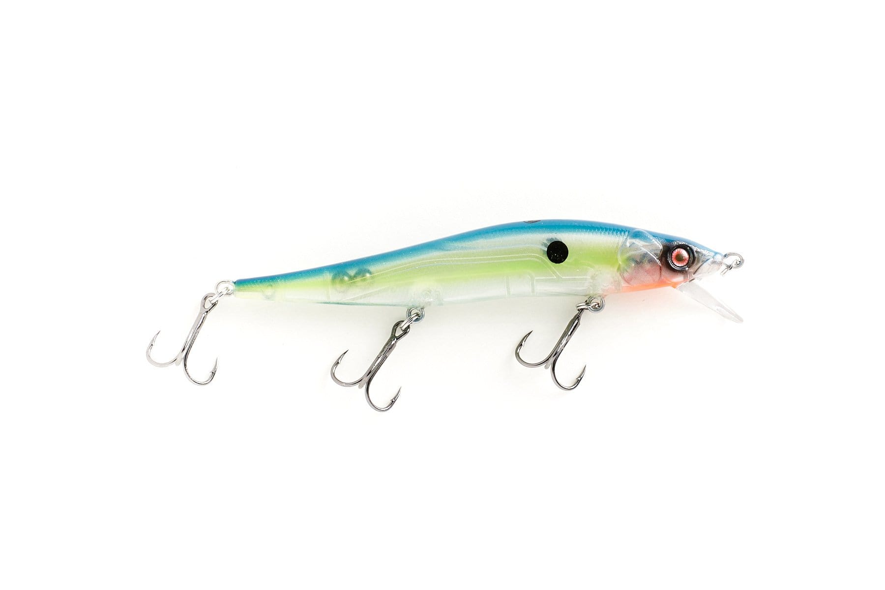 Bruiser Baits Banger 110 Jerkbait, 110mm 1/2 oz 3 Mustad Trebles | Color: Clown Pro Blue Sexy Shad Chrome Black Back