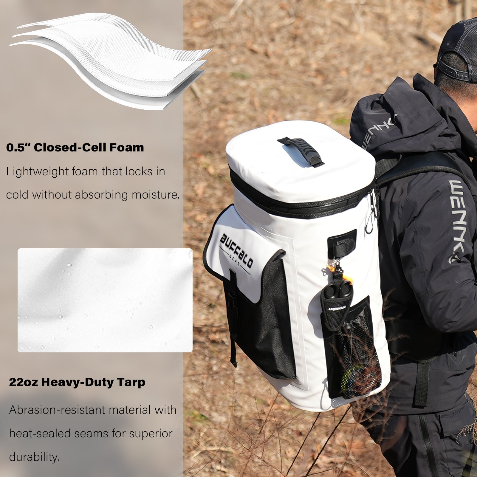 Buffalo Gear 31QT Fish Cooler Backpack Bag