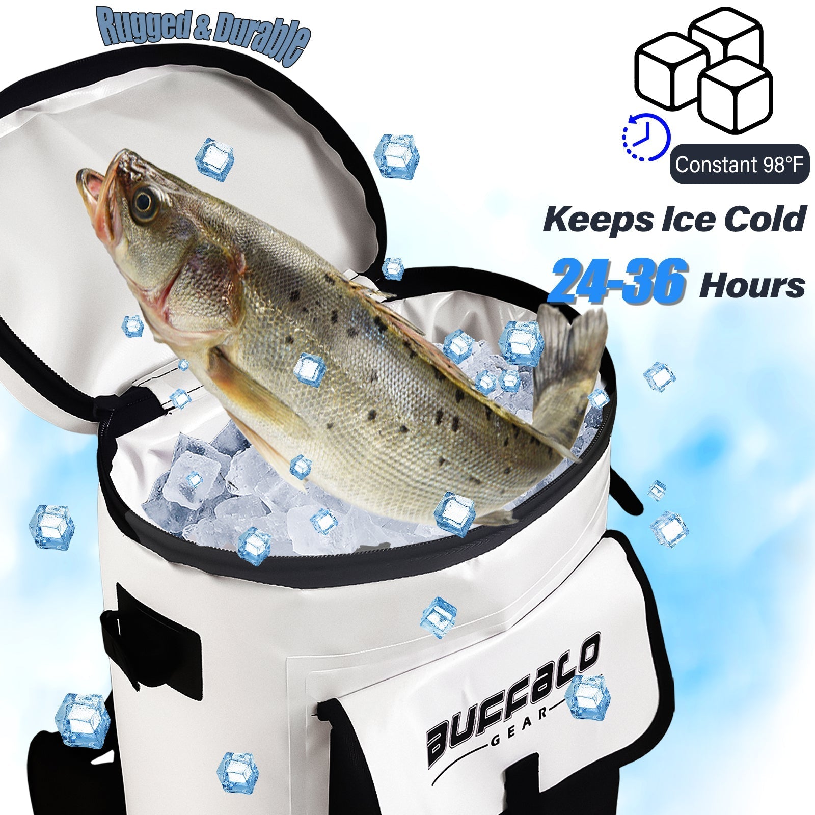 Buffalo Gear 31QT Fish Cooler Backpack Bag