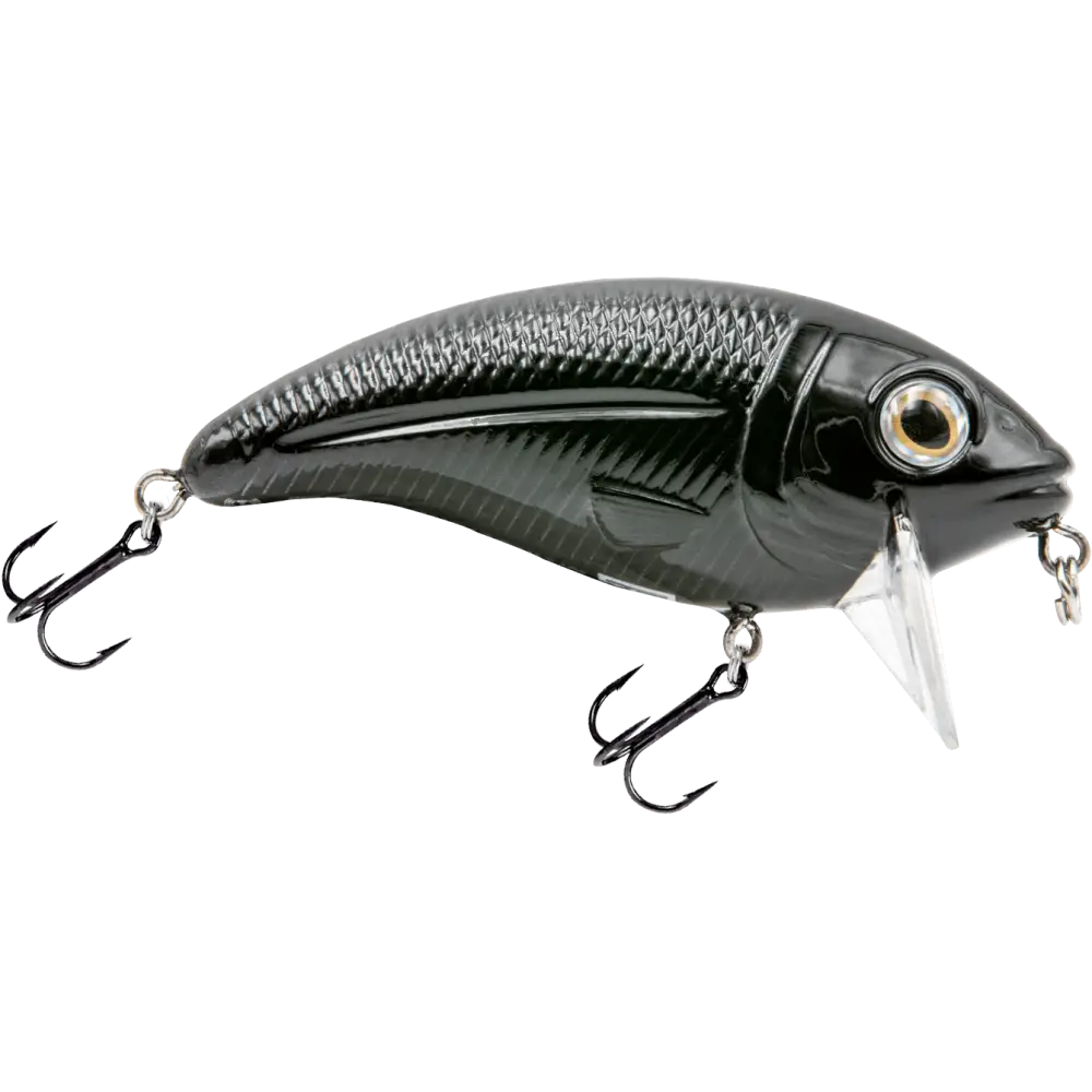 Bull Nose Shallow Crankbait for Bass & Walleye – EBS Sound Technology | Color: Black Back Chrome Shad Chartreuse