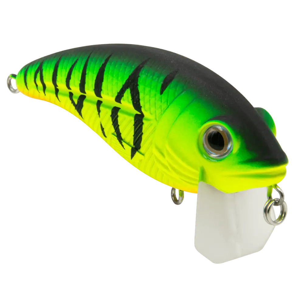 Bull Nose Shallow Crankbait for Bass & Walleye – EBS Sound Technology | Color: Black Back Chrome Shad Chartreuse