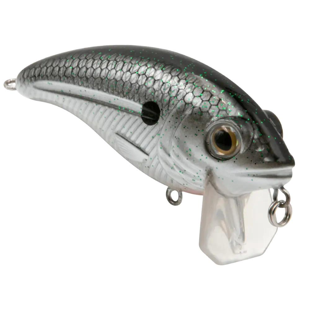 Bull Nose Shallow Crankbait for Bass & Walleye – EBS Sound Technology | Color: Black Back Chrome Shad Chartreuse