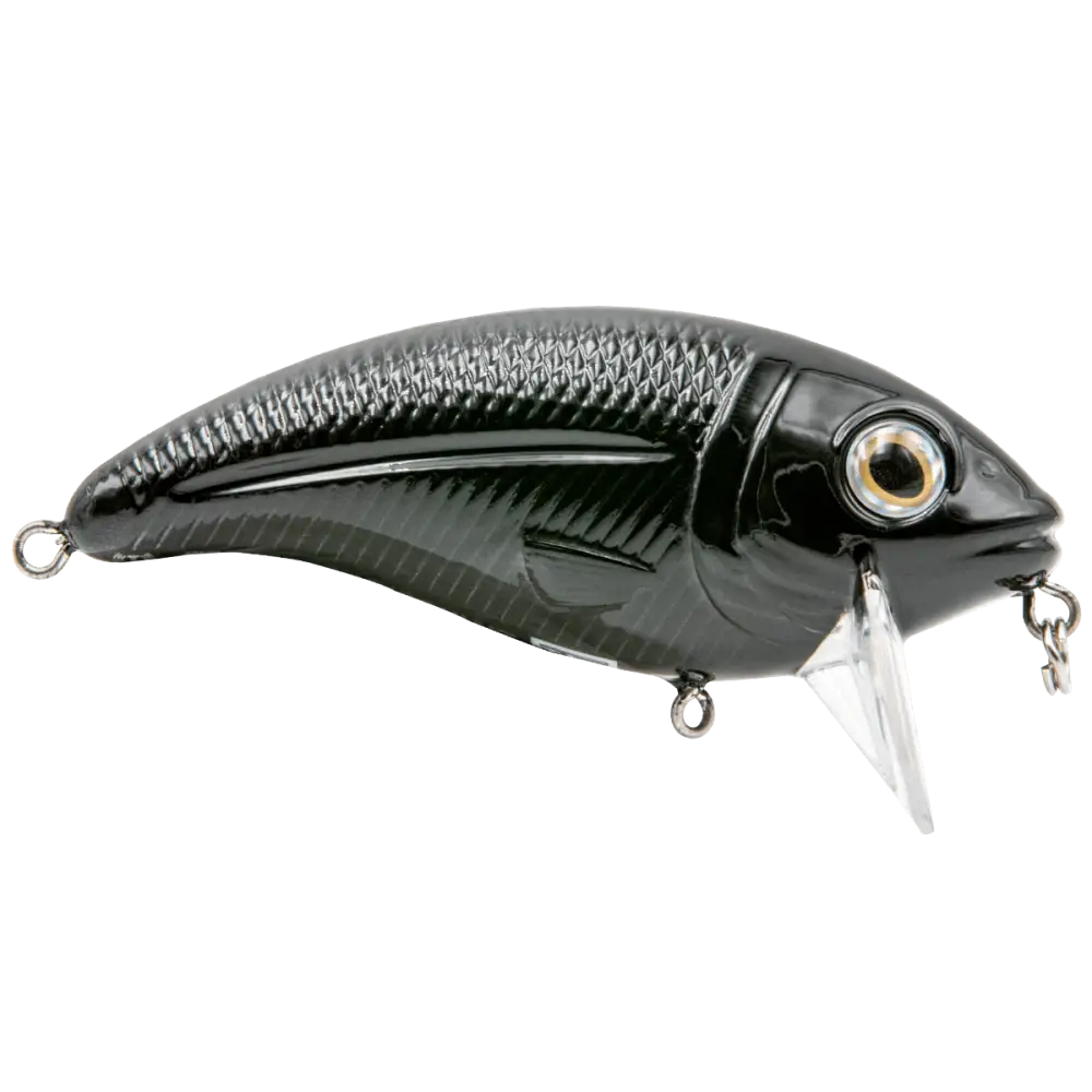 Bull Nose Shallow Crankbait for Bass & Walleye – EBS Sound Technology | Color: Black Back Chrome Shad Chartreuse