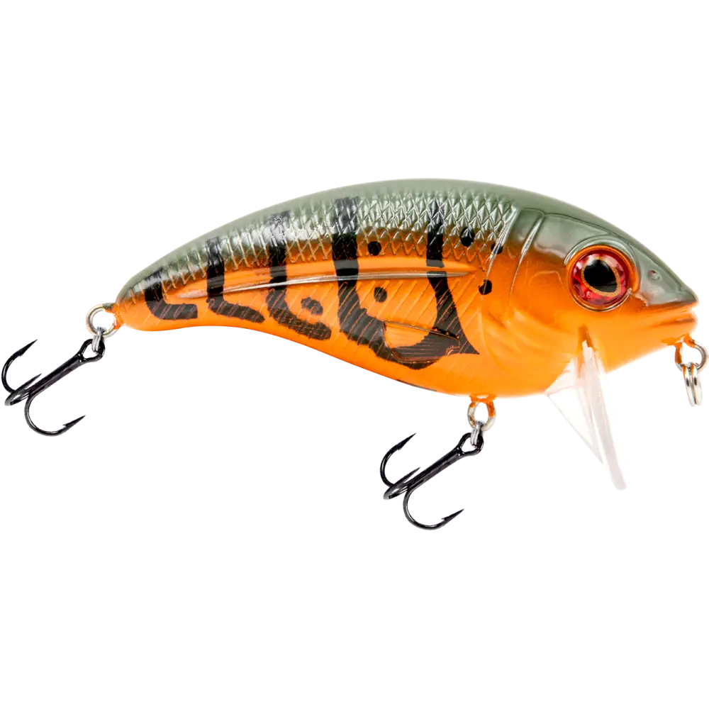 Bull Nose Shallow Crankbait for Bass & Walleye – EBS Sound Technology | Color: Black Back Chrome Shad Chartreuse