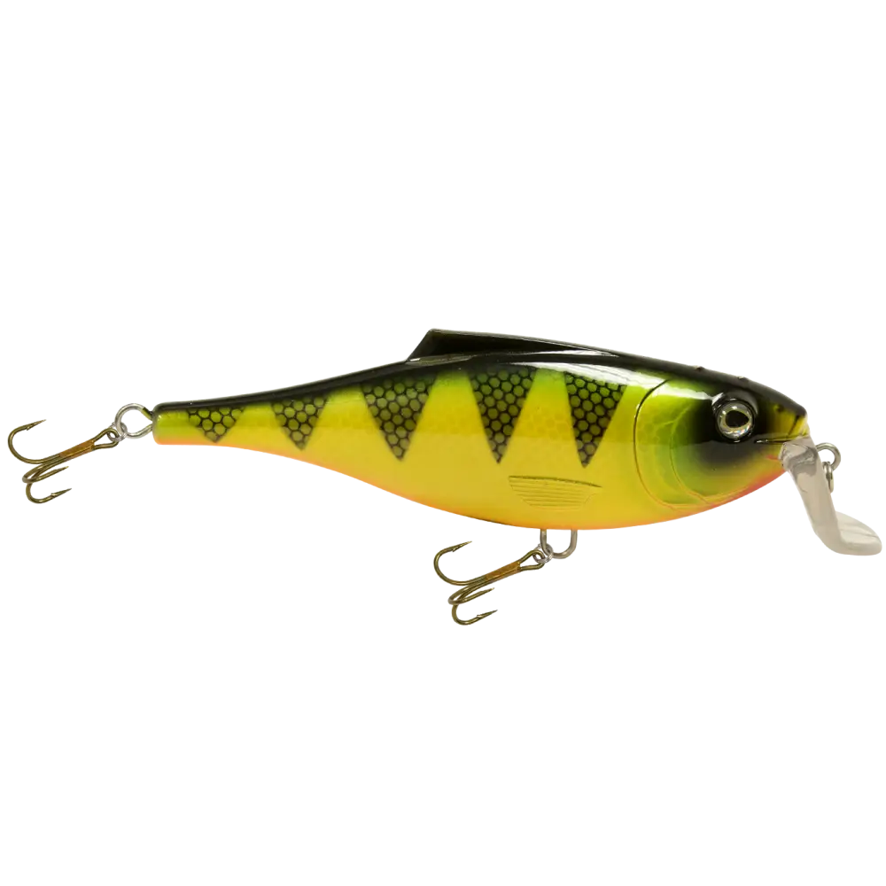 BullDozer Shallow-Diving Crankbait for Musky Pike & Walleye – EBS Sound Technology | Color Sound: Natural Perch