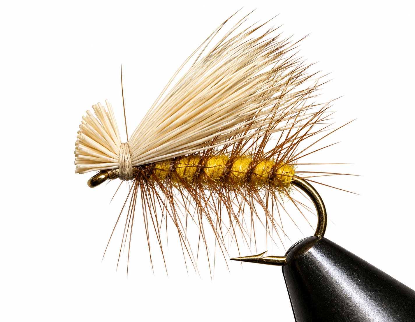Caddis - Elk Hair | Color: Black Brown Olive Orange Peacock Tan Yellow | Size: 08 10 12 14 16 18 20 - 3 Pack