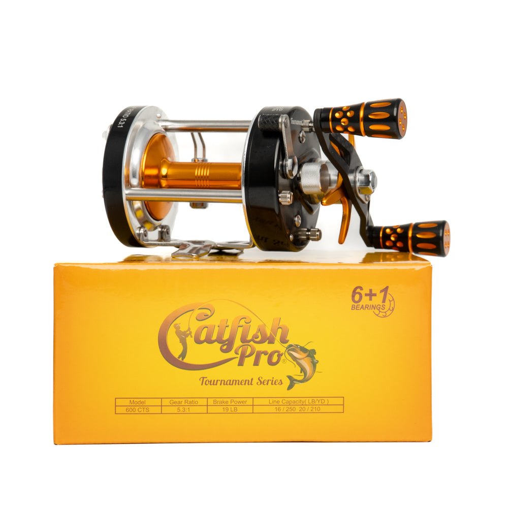Catfish Pro 600CTS Round Baitcaster Reel Carbon Drag 6 + 1 Bearings