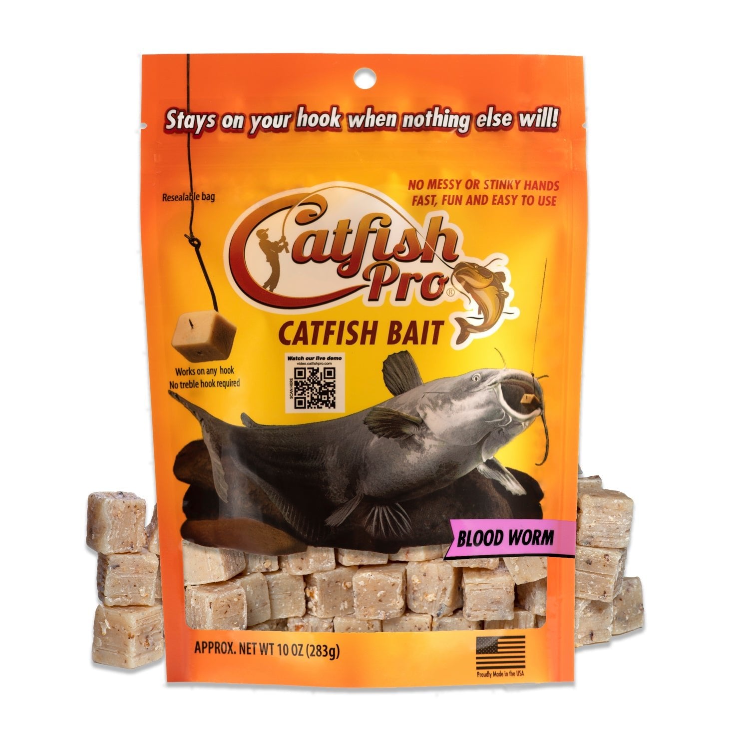 Catfish Pro Blood Worm Bait – Concentrated Natural Oil & Protein Formula