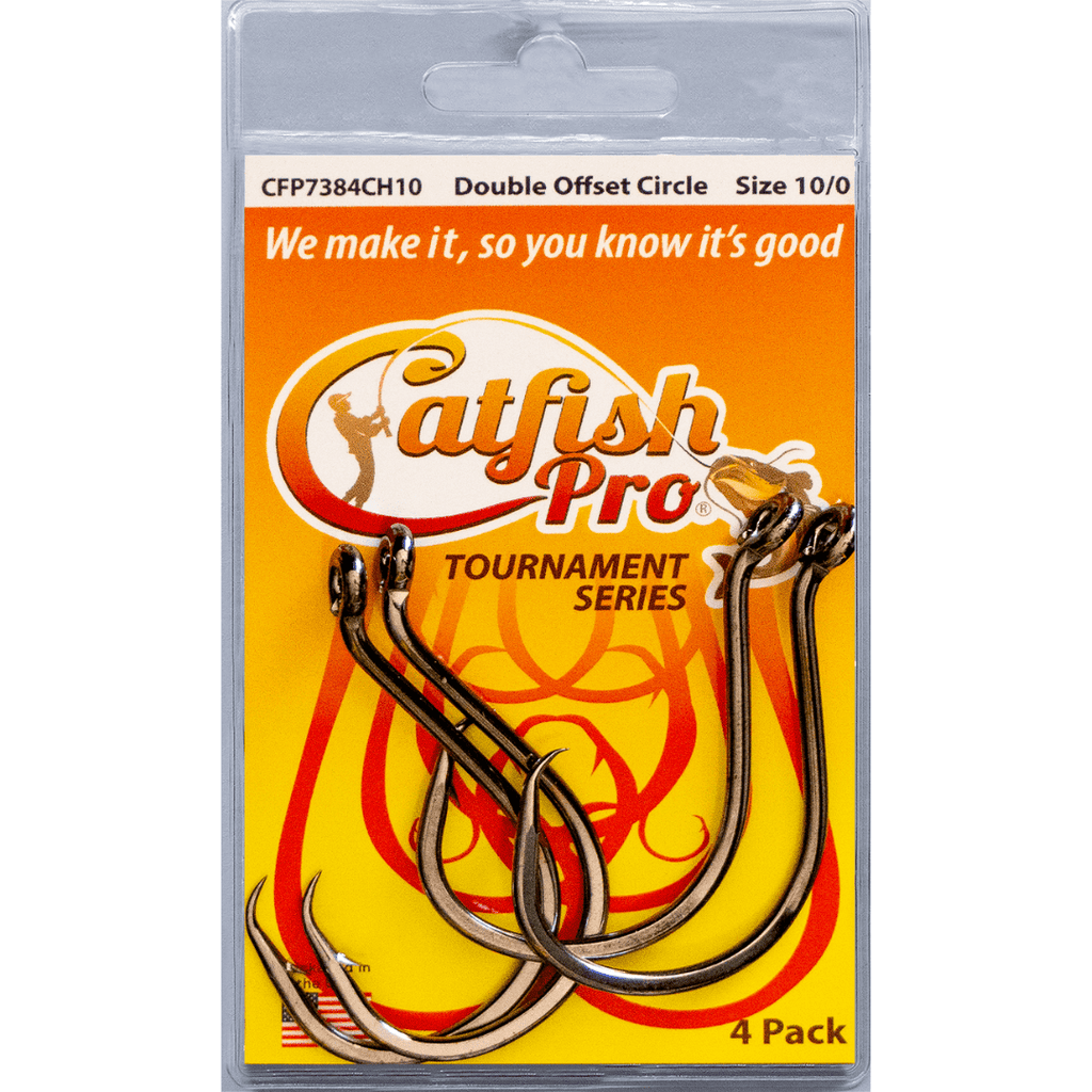 Catfish Pro Double Offset Circle Hooks - 1 Single Pack (4 Hooks)