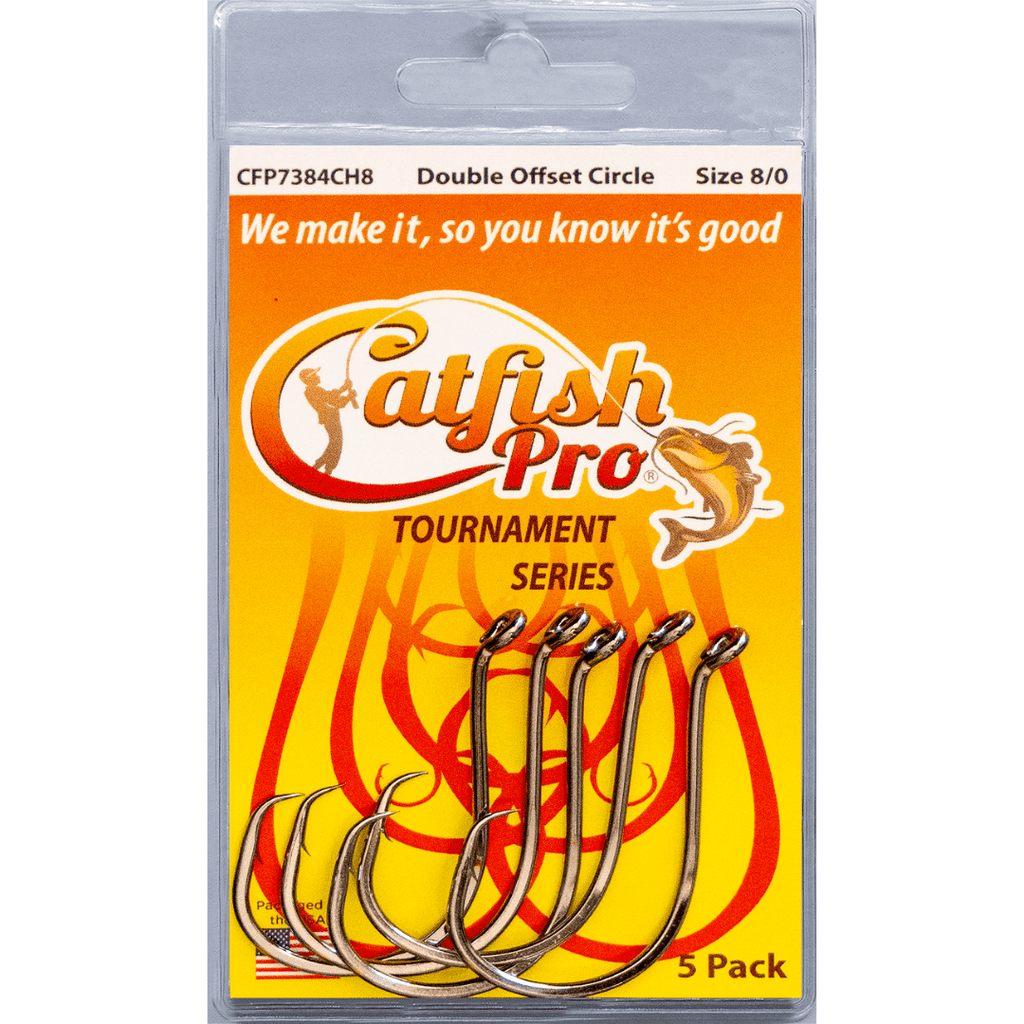 Catfish Pro Double Offset Circle Hooks - 1 Single Pack (5 Hooks)