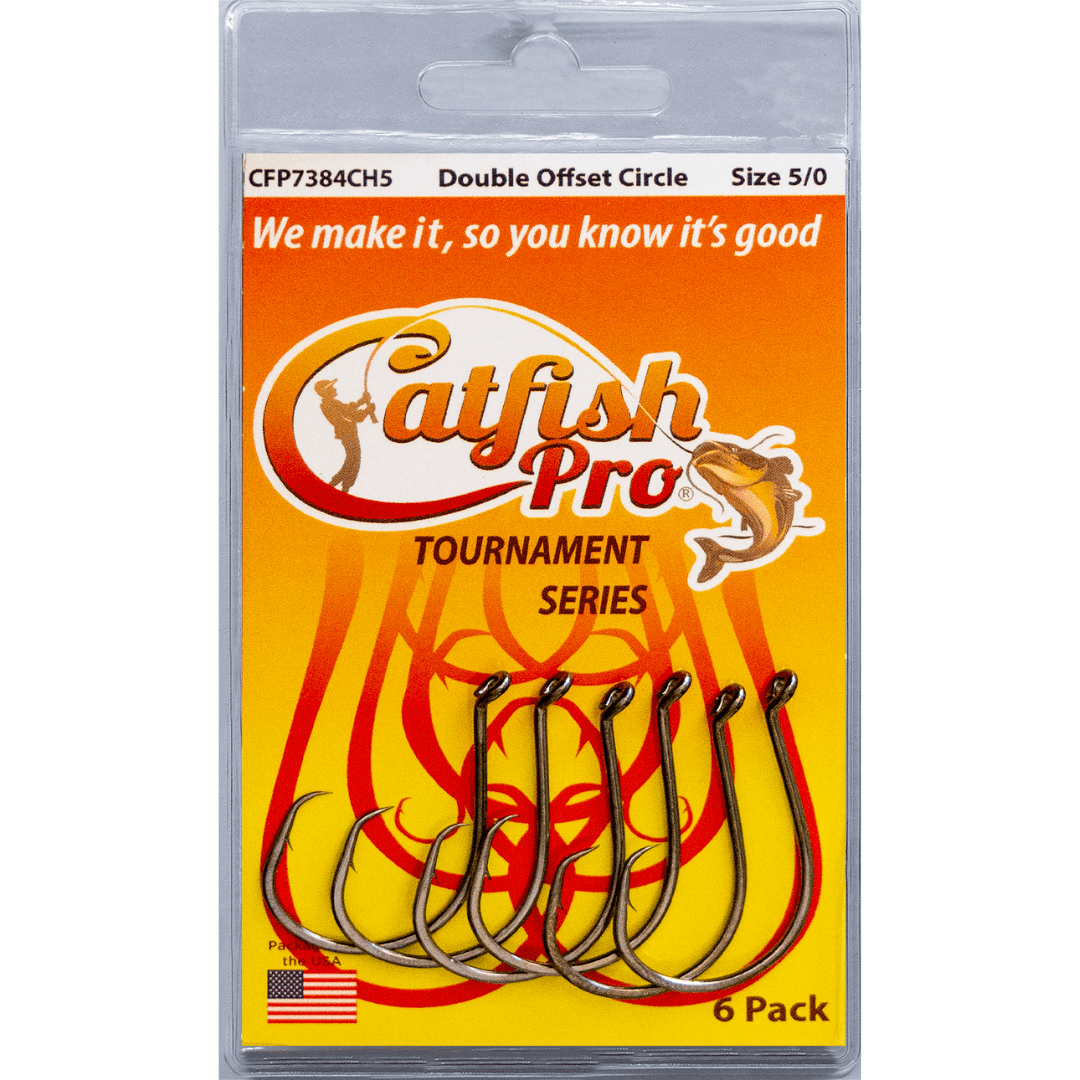 Catfish Pro Double Offset Circle Hooks - 1 Single Pack (6 Hooks)