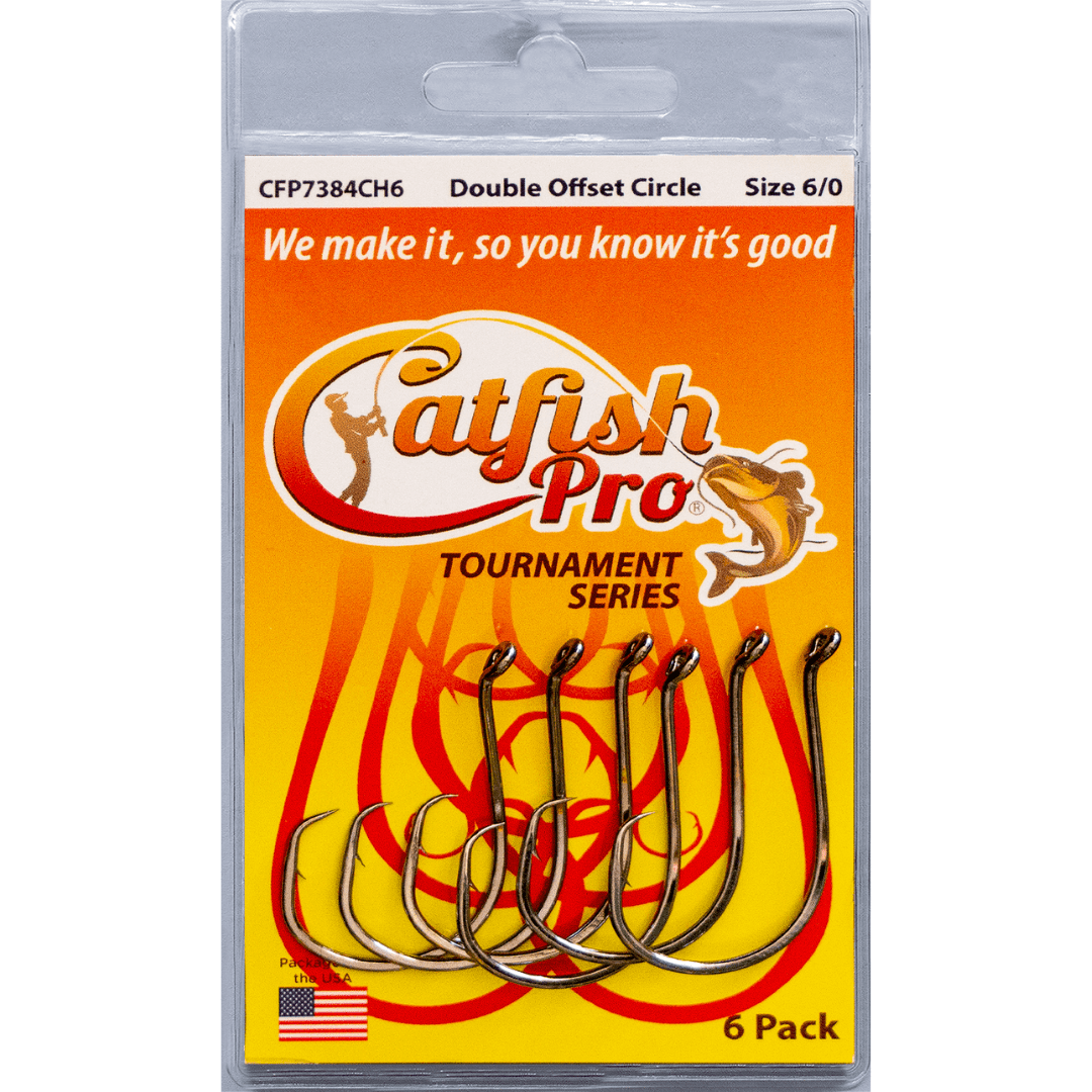 Catfish Pro Double Offset Circle Hooks - 1 Single Pack (6 Hooks)