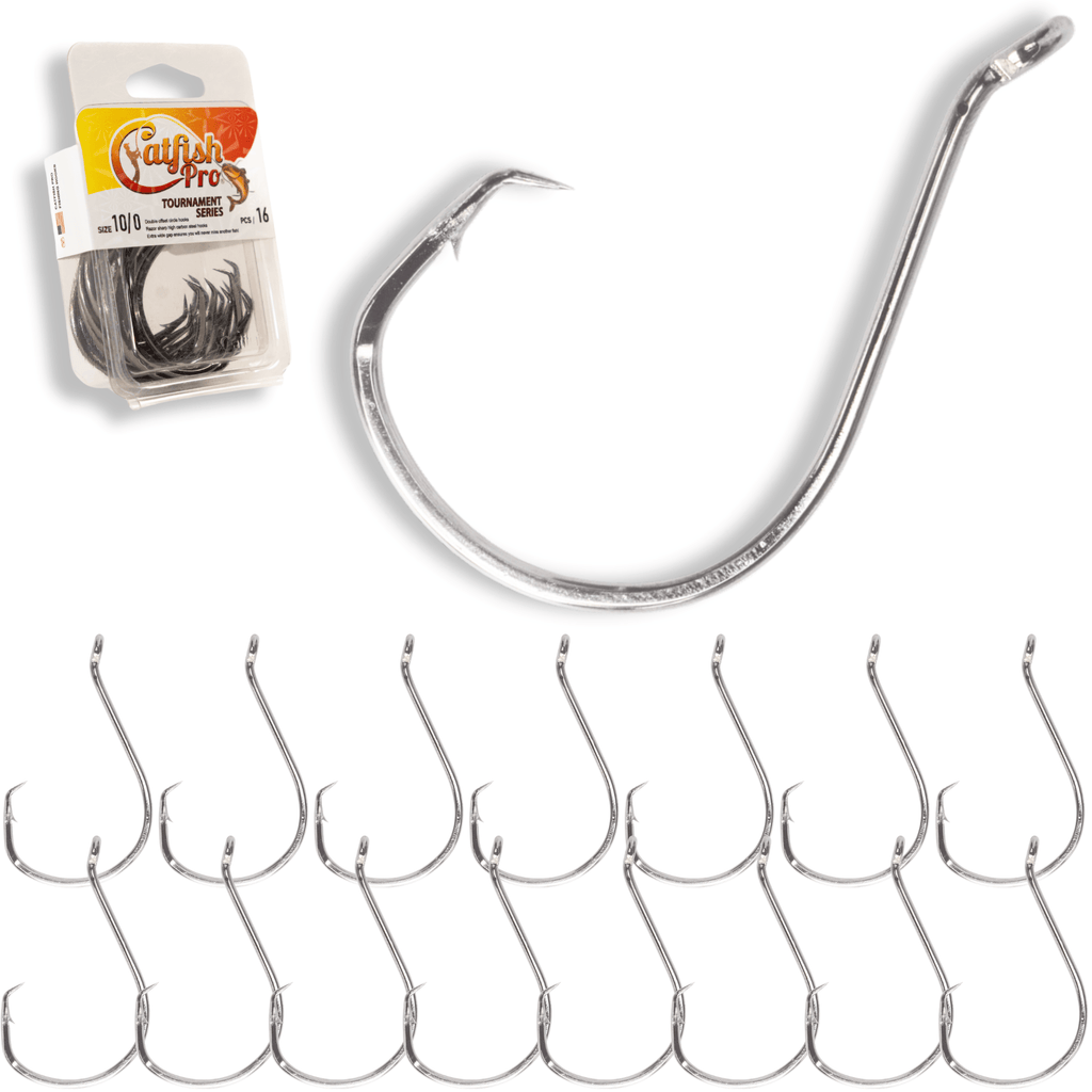 Catfish Pro Double Offset Circle Hooks High-Carbon Steel Value 16