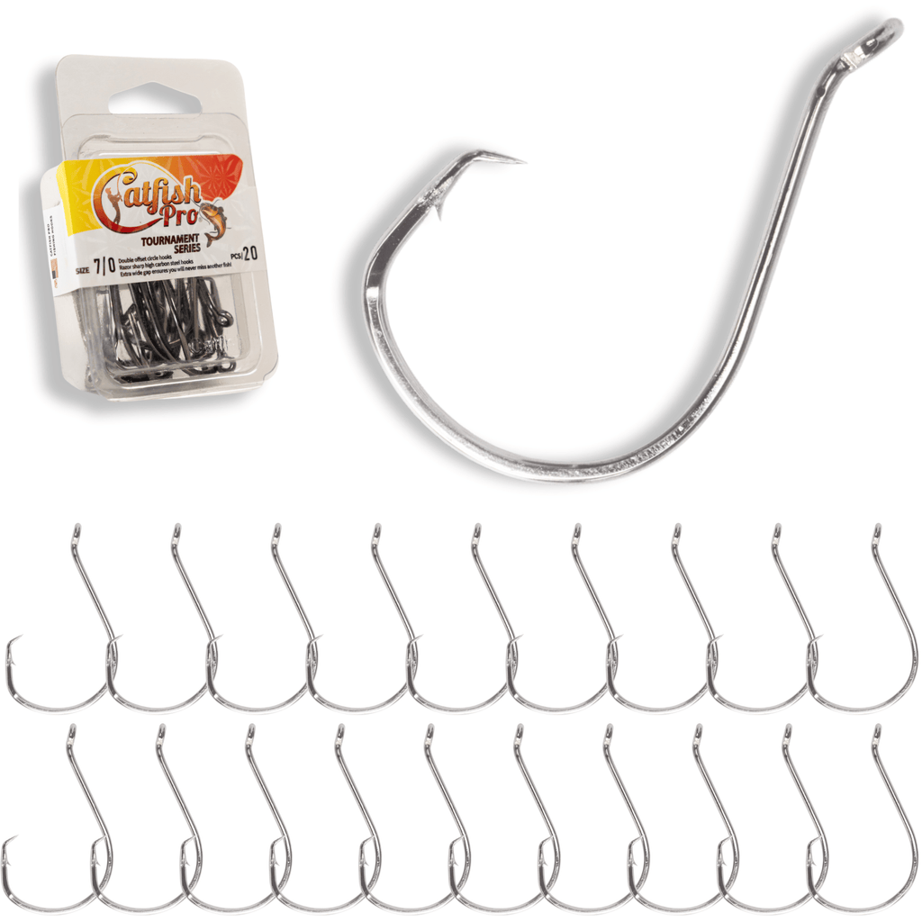 Catfish Pro Double Offset Circle Hooks High-Carbon Steel Value 20