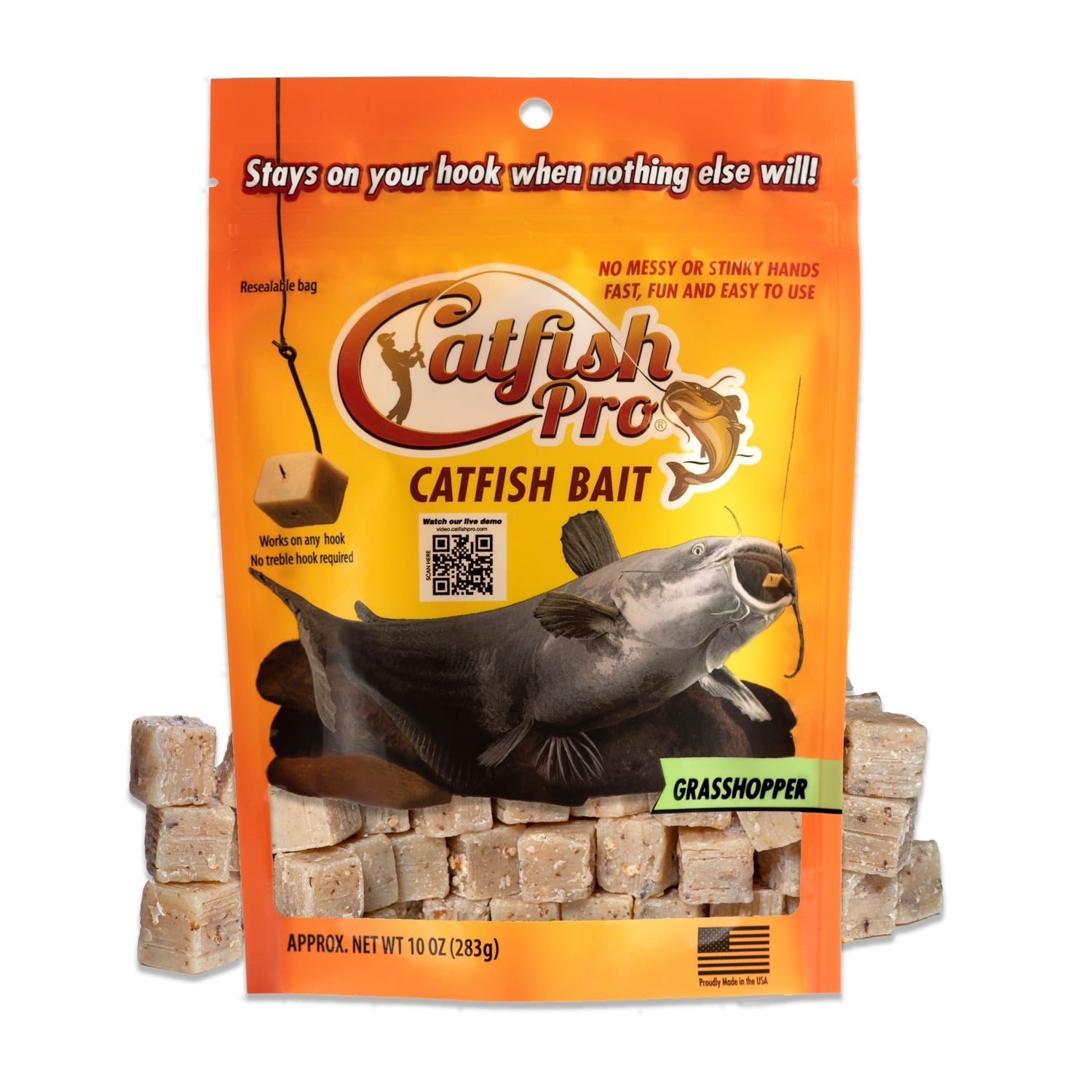 Catfish Pro Grasshopper Bait – Concentrated Natural Oil & Protein Formula
