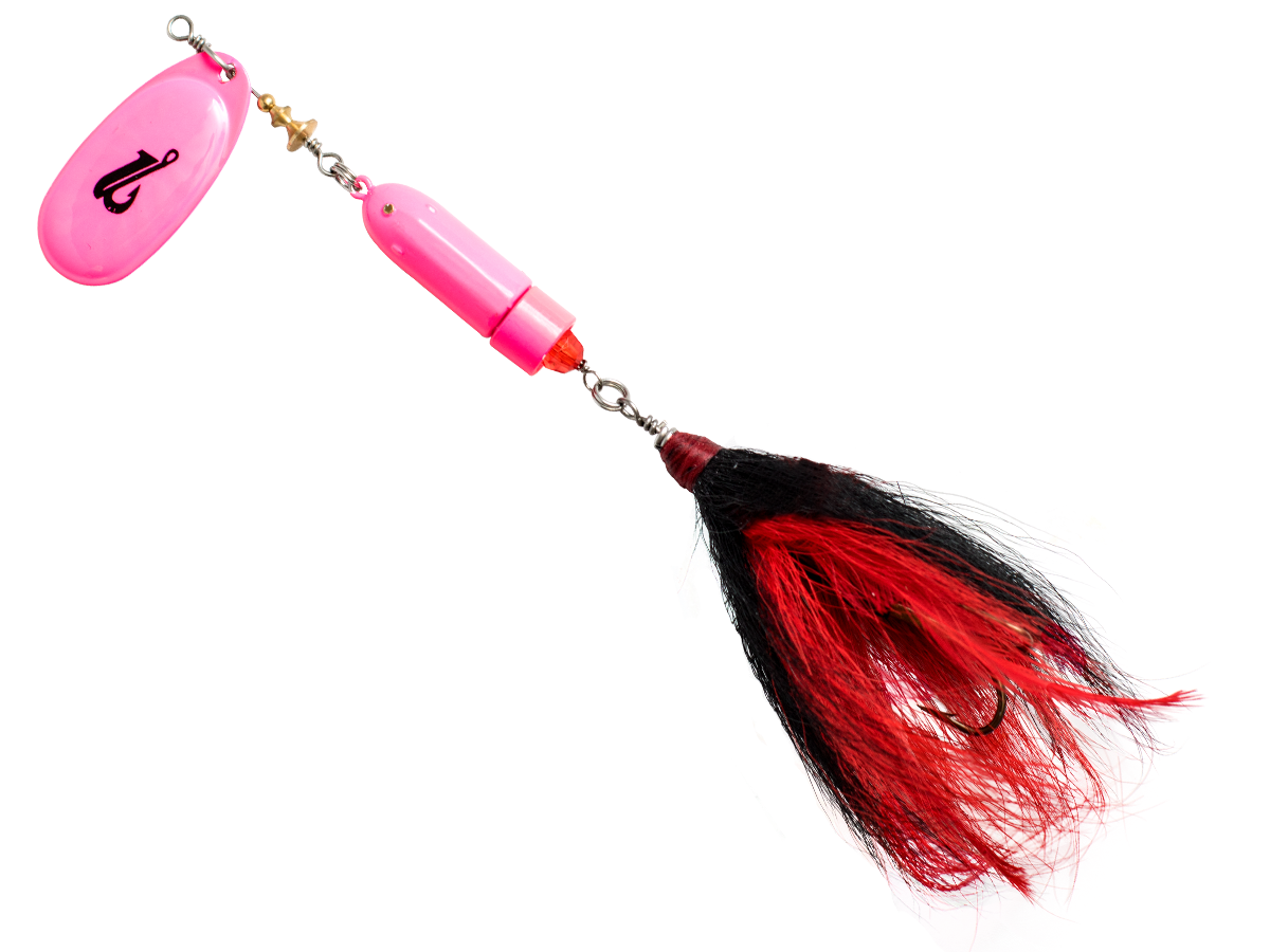 Classic Killer Bucktail Inline Spinner for Musky Pike & Walleye – EBS Sound Technology | Color Sound: Fire Tiger