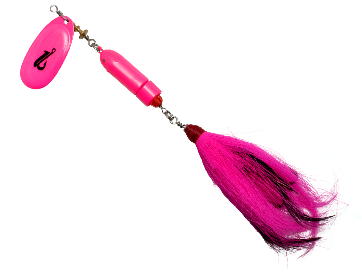 Classic Killer Bucktail Inline Spinner for Musky Pike & Walleye – EBS Sound Technology | Color Sound: Fire Tiger