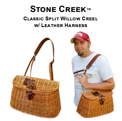 Classic Split Willow Creels | Size: 16’’ Creel w/ Leather Harness 16’ - No/Harness Only Economy - Fishing