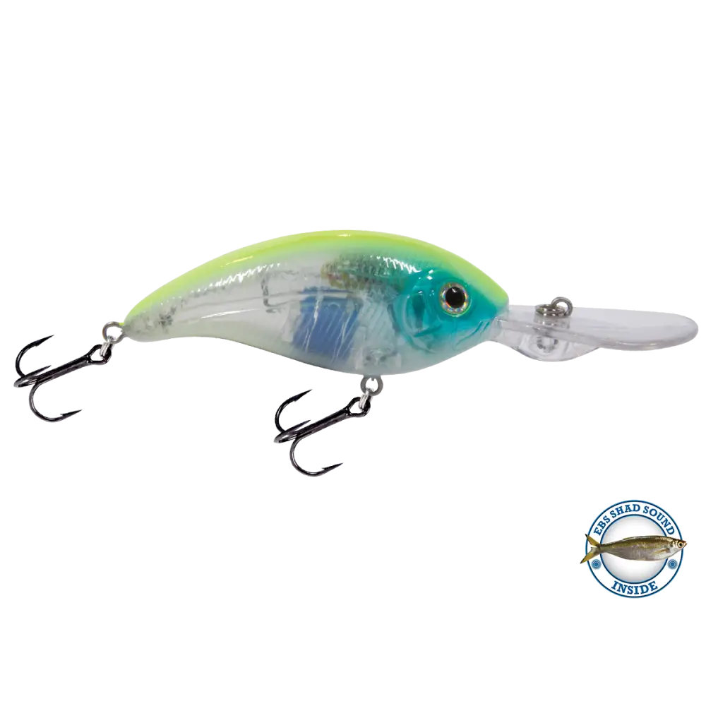 Deep Impact 12 Mid-Depth Crankbait – EBS Sound Technology | Color: Bluegill Chartreuse Shad Sunrise Clearwater Real