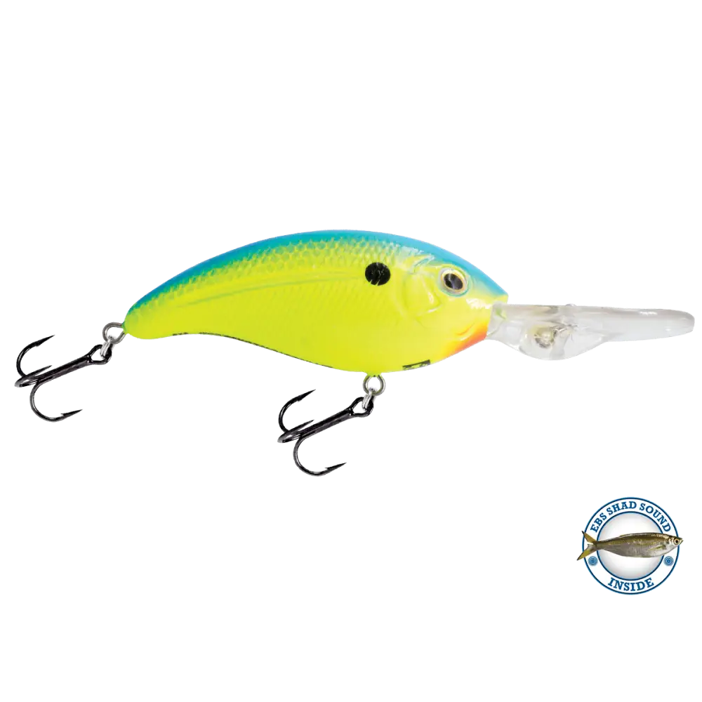 Deep Impact 12 Mid-Depth Crankbait – EBS Sound Technology | Color: Bluegill Chartreuse Shad Sunrise Clearwater Real