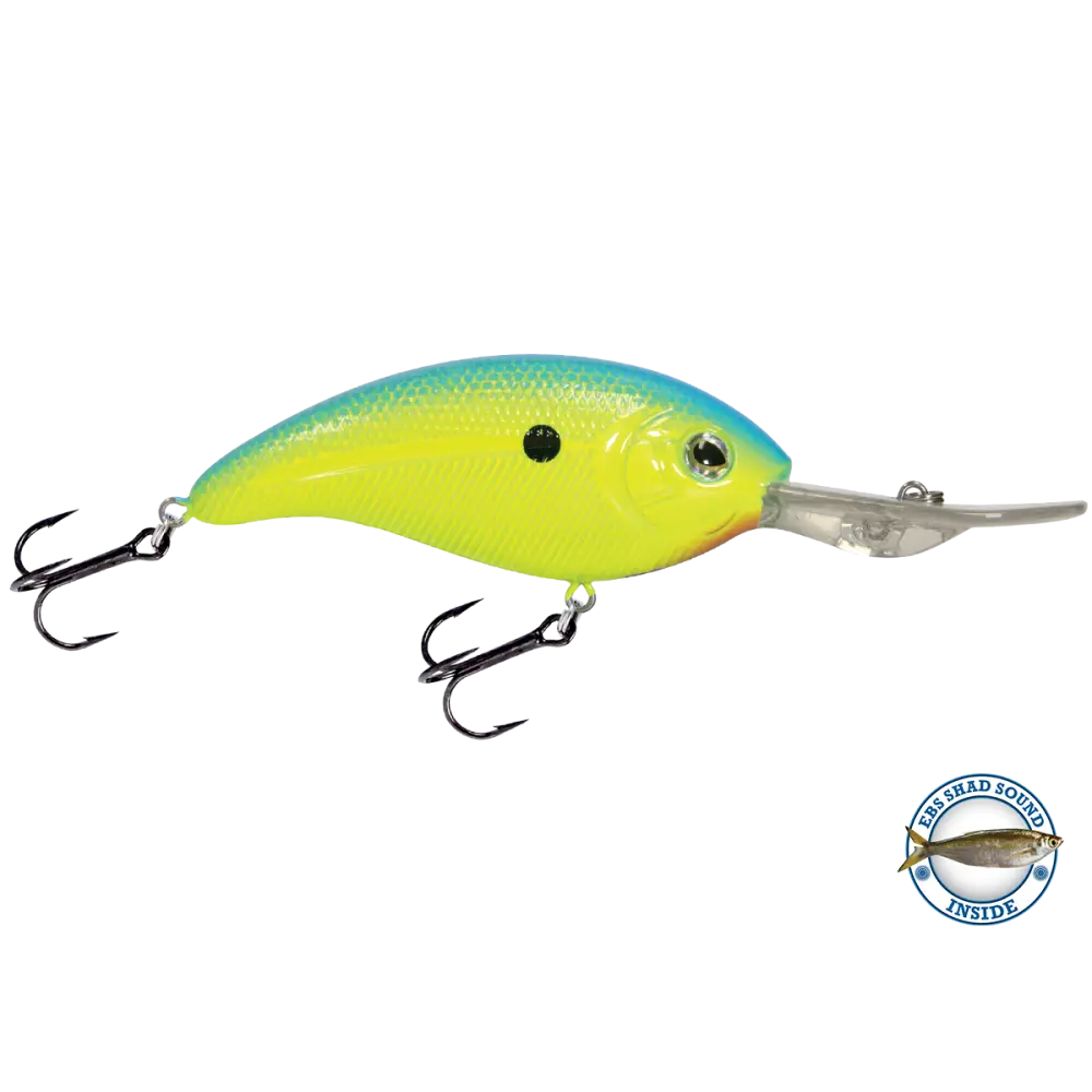 Deep Impact 18 Deep-Diving Crankbait – EBS Sound Technology | Color: Baby Bass Chartreuse Sunrise Shad Ginrin XXX True