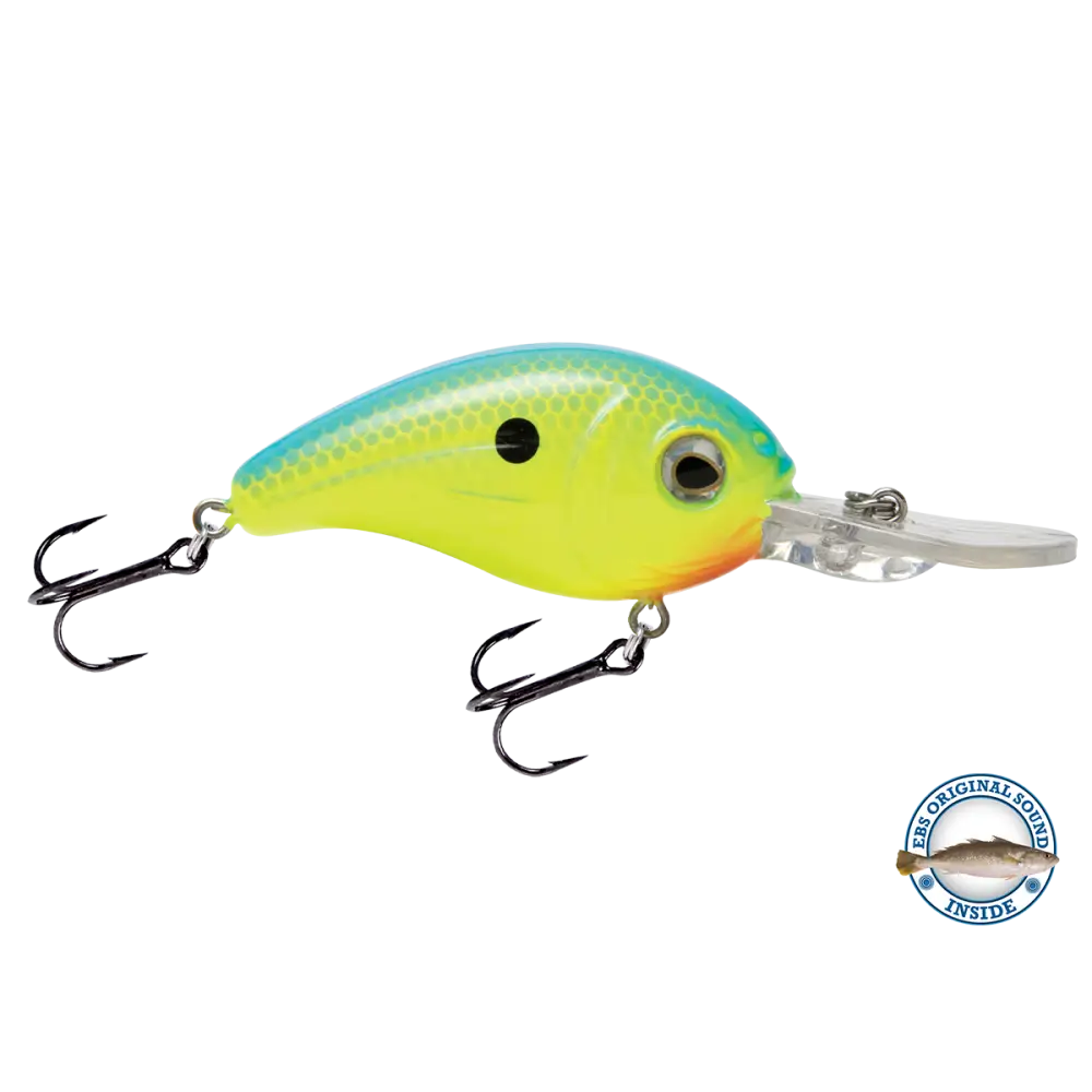 Dive Master Jr. 8 Mid-Depth Crankbait – EBS Sound Technology | Color: Baby Bass Chartreuse Shad Splatter Back Pearl