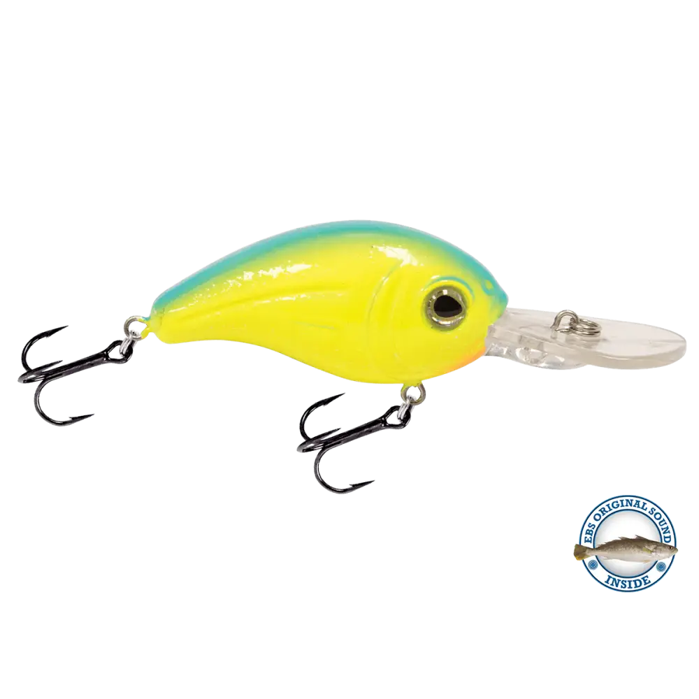 Dive Master Jr. 8 Mid-Depth Crankbait – EBS Sound Technology | Color: Baby Bass Chartreuse Shad Splatter Back Pearl