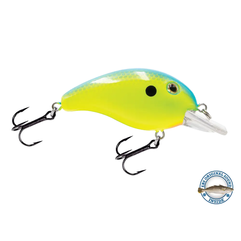 Dive Master Jr. Shallow-Diving Crankbait – EBS Sound Technology | Color: Chartreuse Splatter Shad Spring Craw Baby Bass