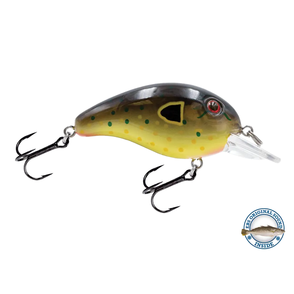 Dive Master Jr. Shallow-Diving Crankbait – EBS Sound Technology | Color: Chartreuse Splatter Shad Spring Craw Baby Bass