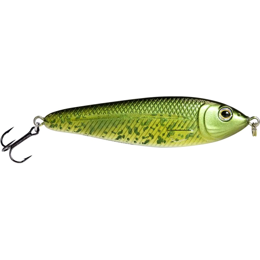 EBS Jigging Spoon – All-Season Vertical Lure with Sound Technology | Color: Chartreuse Shad Black Back Chrome Blue