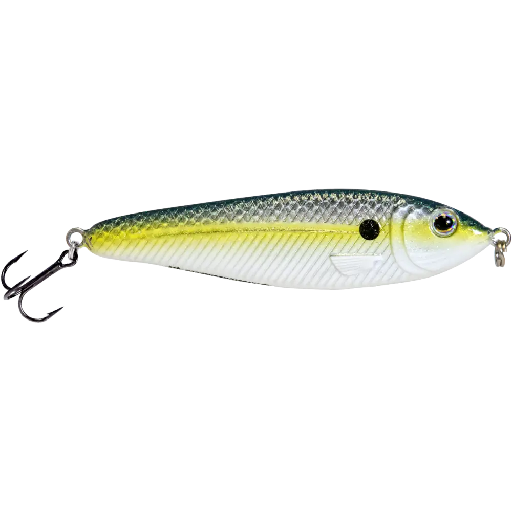 EBS Jigging Spoon – All-Season Vertical Lure with Sound Technology | Color: Chartreuse Shad Black Back Chrome Blue