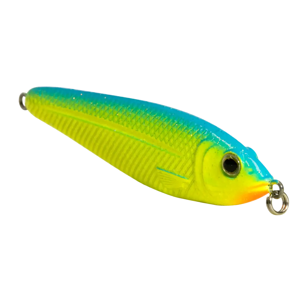 EBS Jigging Spoon – All-Season Vertical Lure with Sound Technology | Color: Chartreuse Shad Black Back Chrome Blue