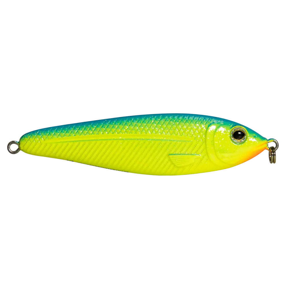 EBS Jigging Spoon – All-Season Vertical Lure with Sound Technology | Color: Chartreuse Shad Black Back Chrome Blue