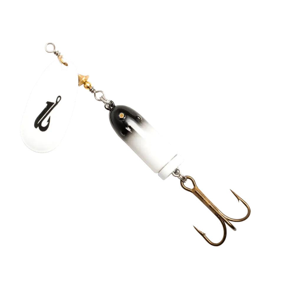 EBS Spinner 5.12’’ Inline for Musky Walleye & Striped Bass – Sound (Sale) | Color: S Hot Orange black Gold capsule