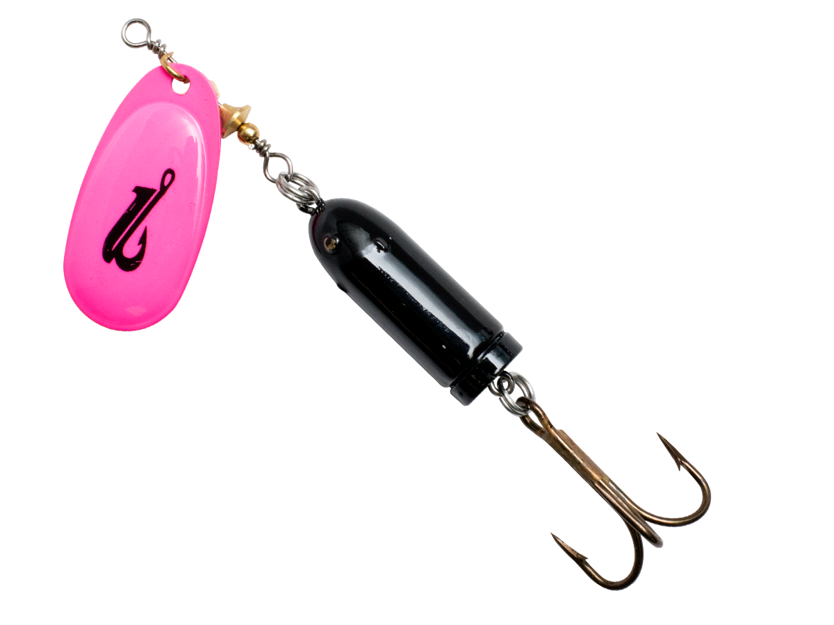 EBS Spinner 5.12’’ Inline for Musky Walleye & Striped Bass – Sound | 11 Color/Sound Combos | Color Sound: Hot Pink
