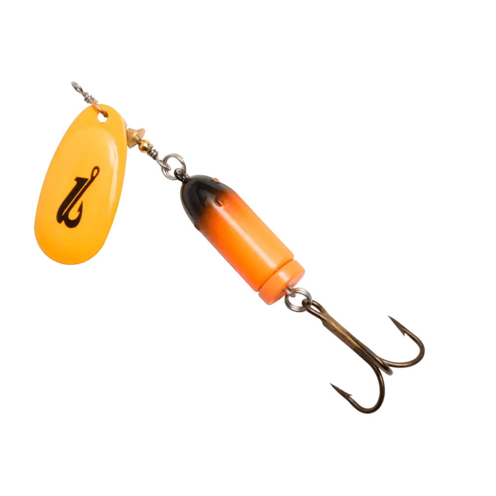 EBS Spinner 5.12’’ Inline for Musky Walleye & Striped Bass – Sound (Sale) | Color: S Hot Orange black Gold capsule