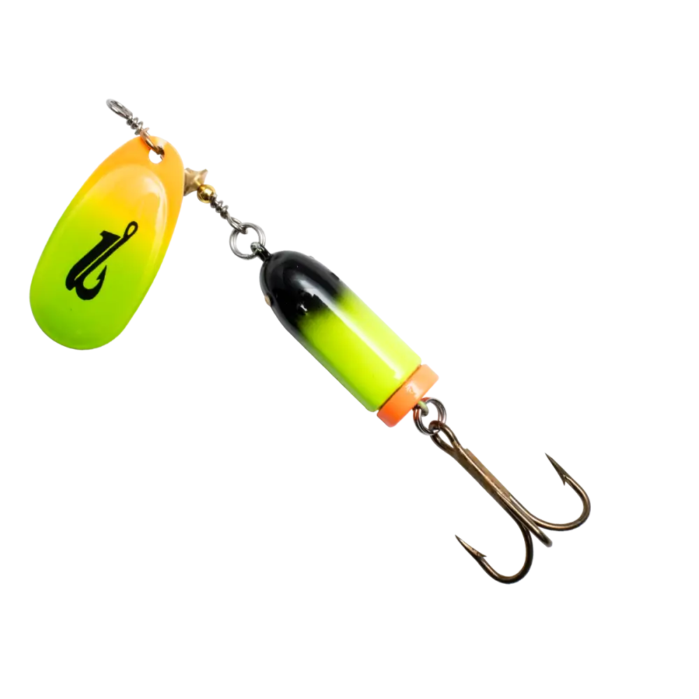 EBS Spinner 5.12’’ Inline for Musky Walleye & Striped Bass – Sound (Sale) | Color: S Hot Orange black Gold capsule