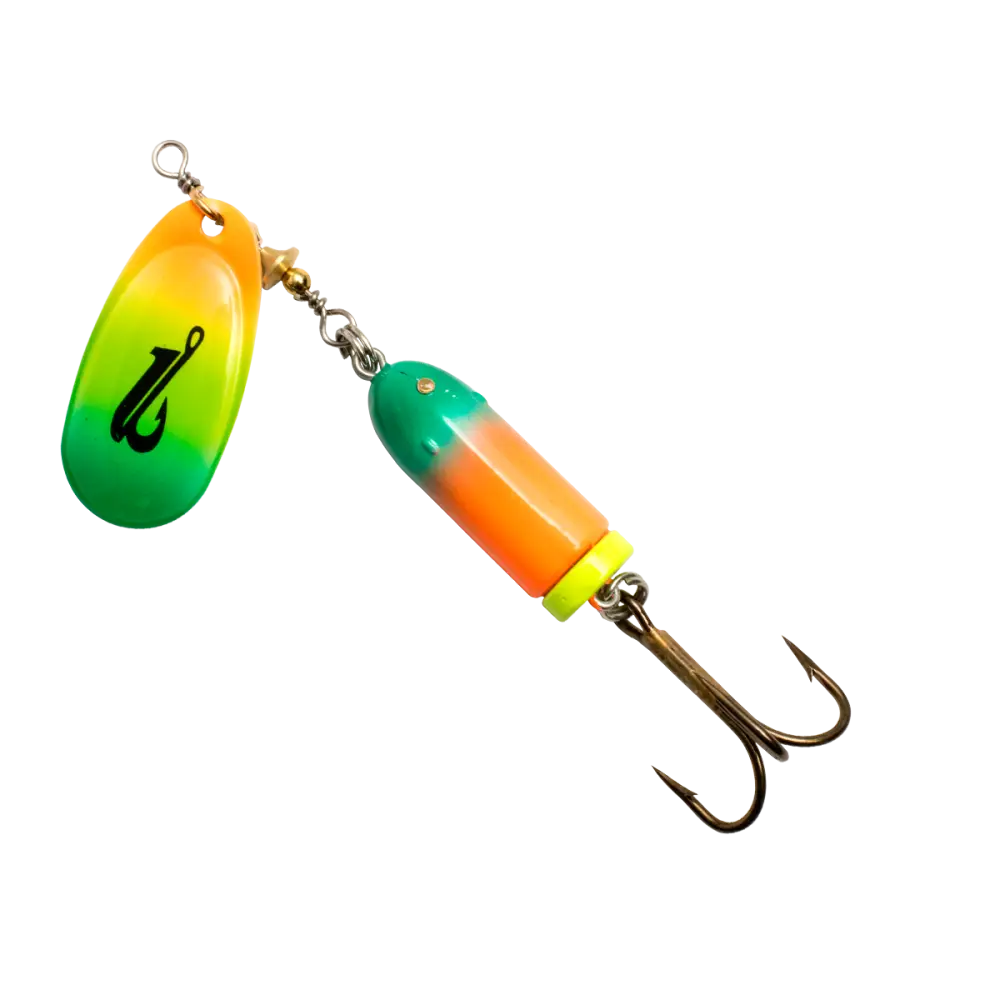 EBS Spinner 5.12’’ Inline for Musky Walleye & Striped Bass – Sound (Sale) | Color: S Hot Orange black Gold capsule