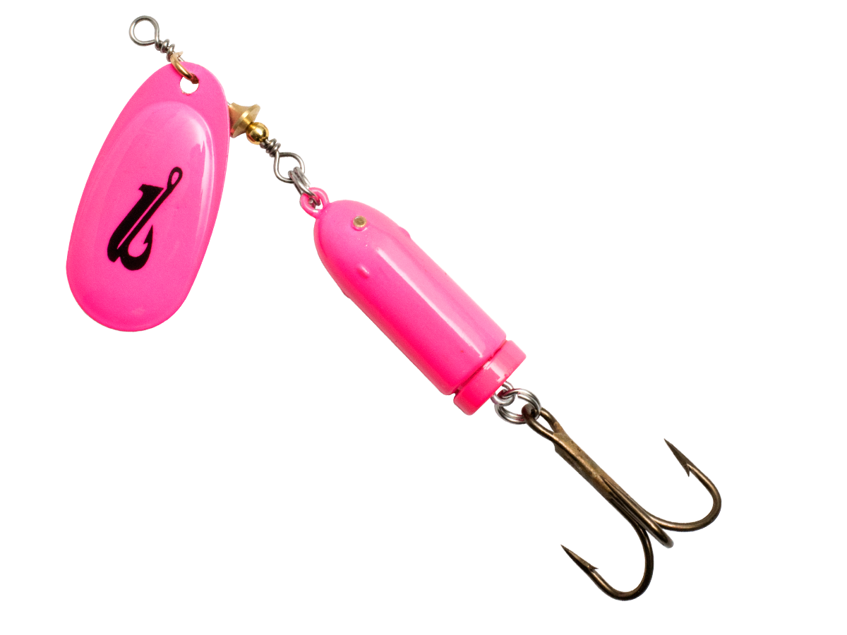 EBS Spinner 5.12’’ Inline for Musky Walleye & Striped Bass – Sound | 11 Color/Sound Combos | Color Sound: Hot Pink