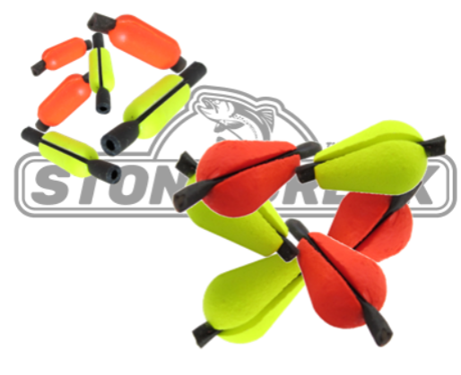 EZ-Indicators / Rubber Tubing | Style: Teardrop Cylinder | Color: Orange White Yellow - Fishing Bite Indicators