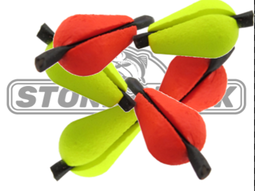 EZ-Indicators / Rubber Tubing | Style: Teardrop Cylinder | Color: Orange White Yellow - Fishing Bite Indicators